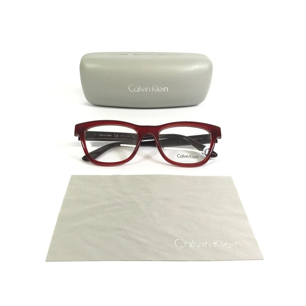 Calvin Klein Eyeglasses Frames CK5908 615 Brown Red Cat Eye Full Rim 51-18-140